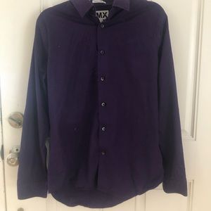 Express 1MX Purple Dress Shirt size M Extra Slim Fit